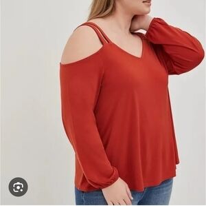 Torrid Cold Shoulder Long Sleeve Top